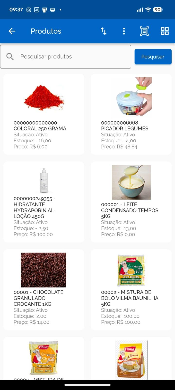 Pesquisa de produtos